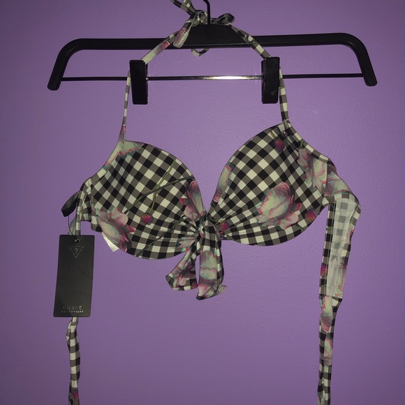 👙NEW‼️ Guess Gingham Bikini Top - Picture 2 of 3